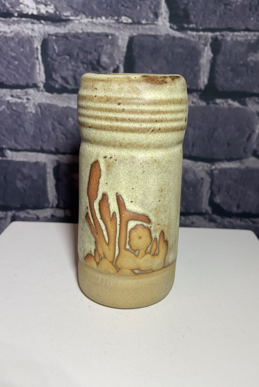 Vintage Tremar Studio Pottery Vase, Embossed Decoration, VGC.