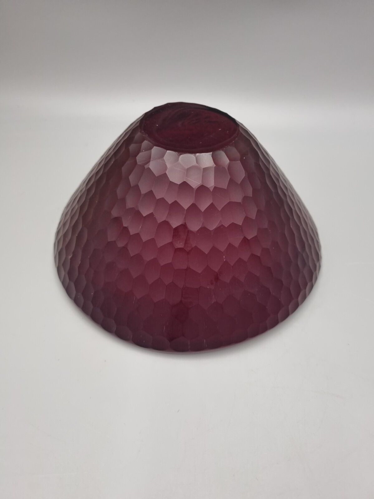 A Studio Glass Multi Faceted Red Bowl.