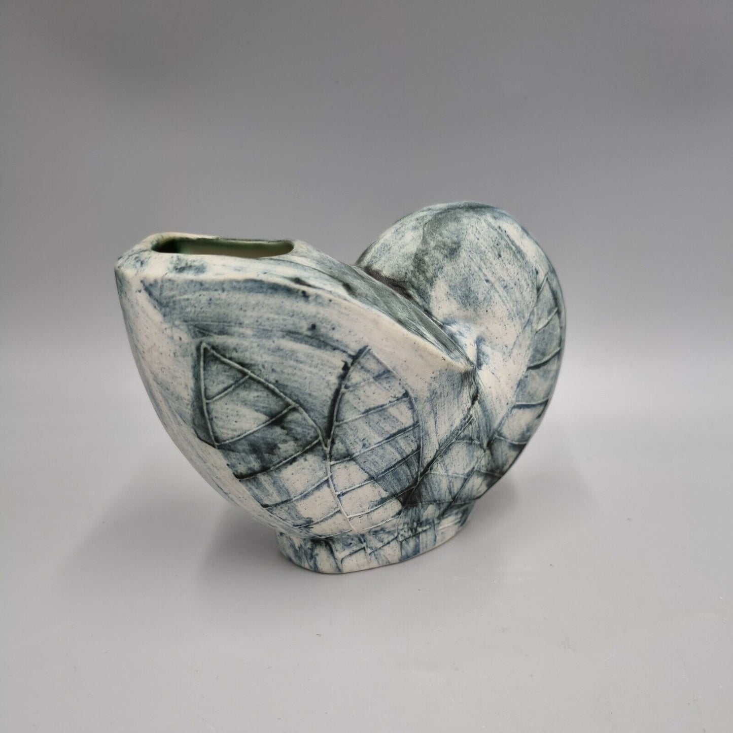 A Carn Studio Pottery Vase - John Beusmans, Nautilus Shell Form. VGC.