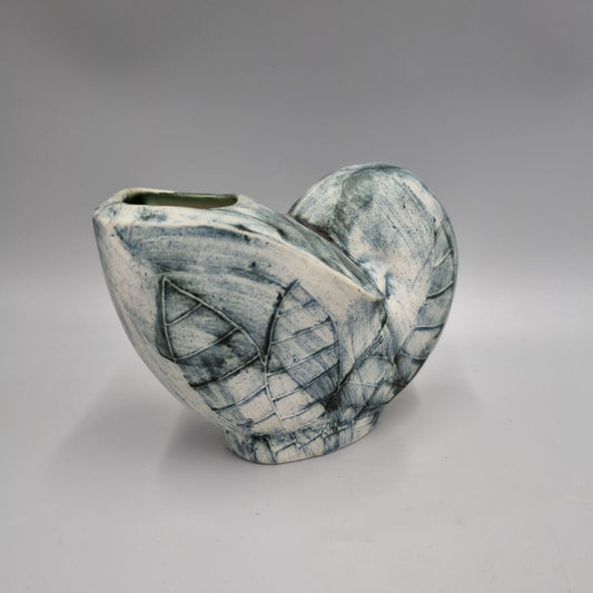 A Carn Studio Pottery Vase - John Beusmans, Nautilus Shell Form. VGC.