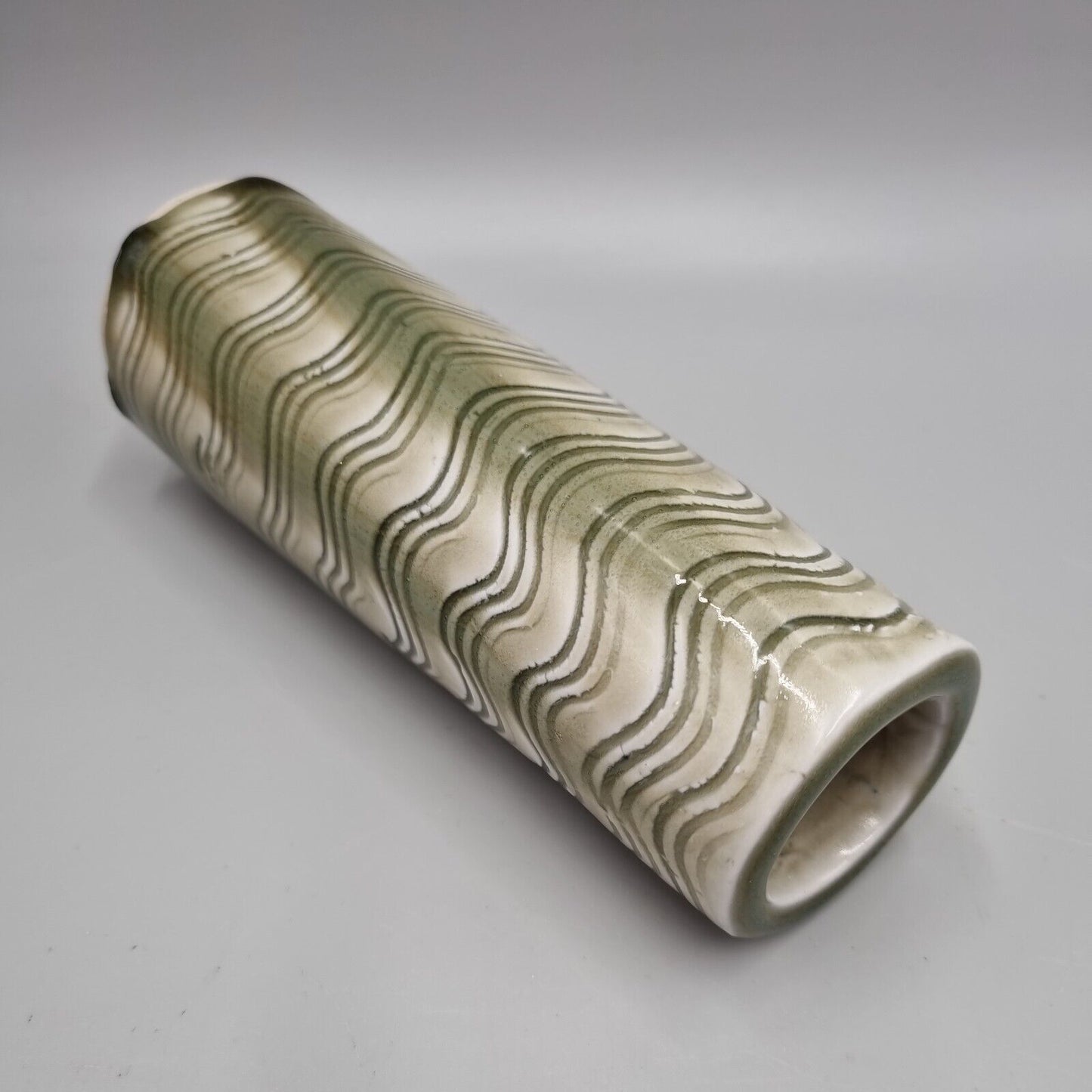 An Alan Wallwork Studio Pottery Glazed Cylinder Vase. VGC.