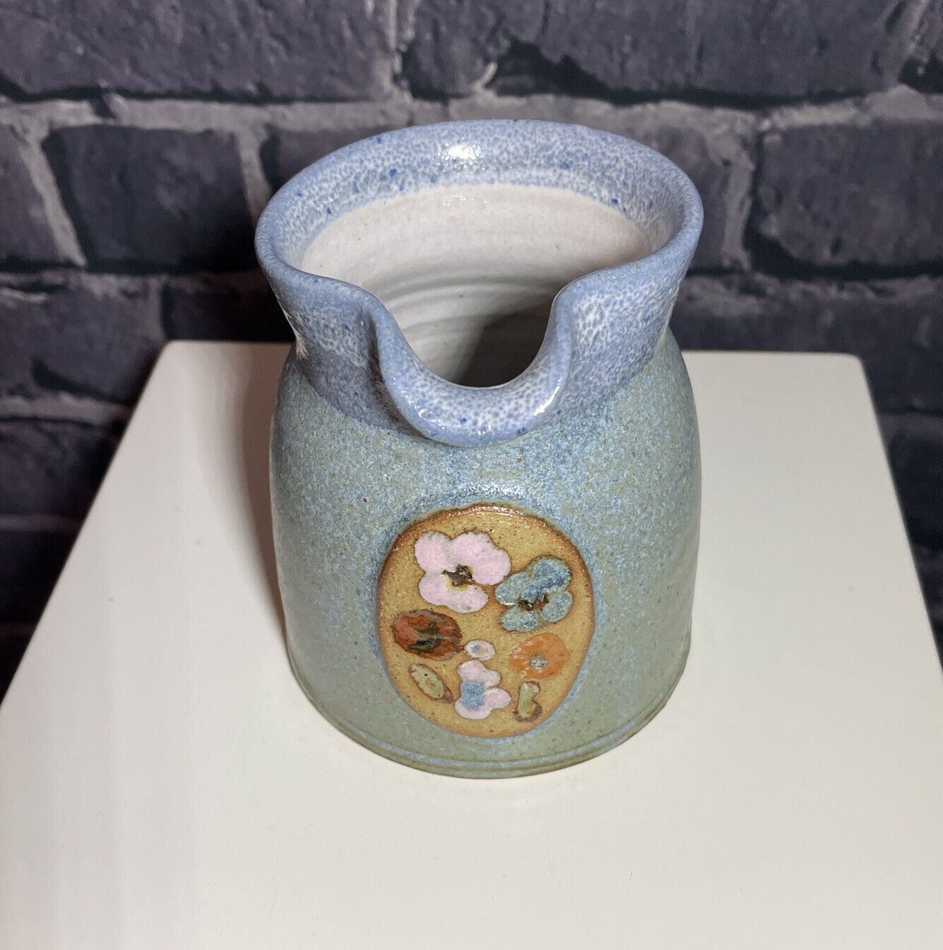 Pottery Fiona Kelly ? Creamer / Milk jug And Bowl Handmade Studio Pottery