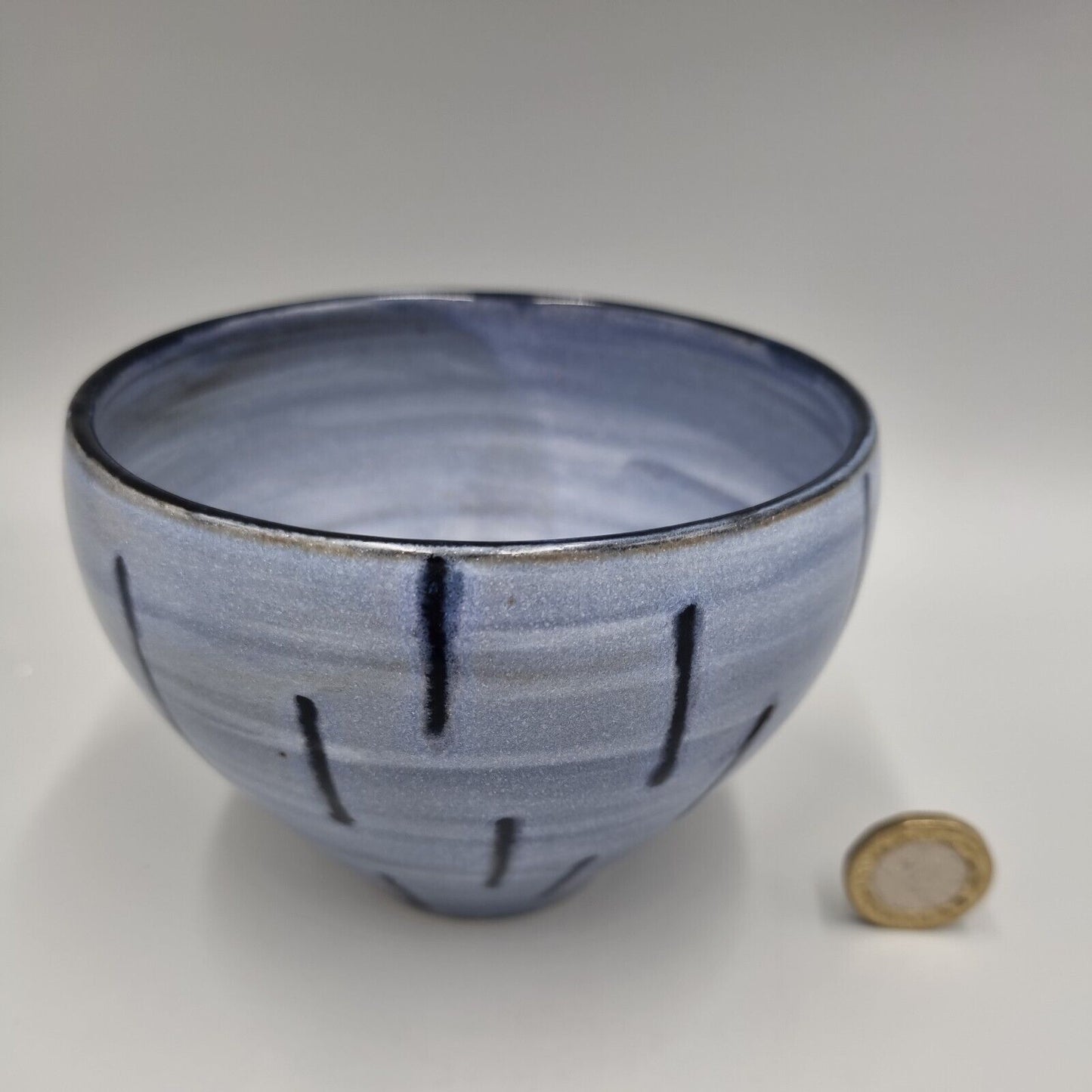 A Small Studio Pottery Tea Bowl, Monogram To Base 'GF'. VGC.