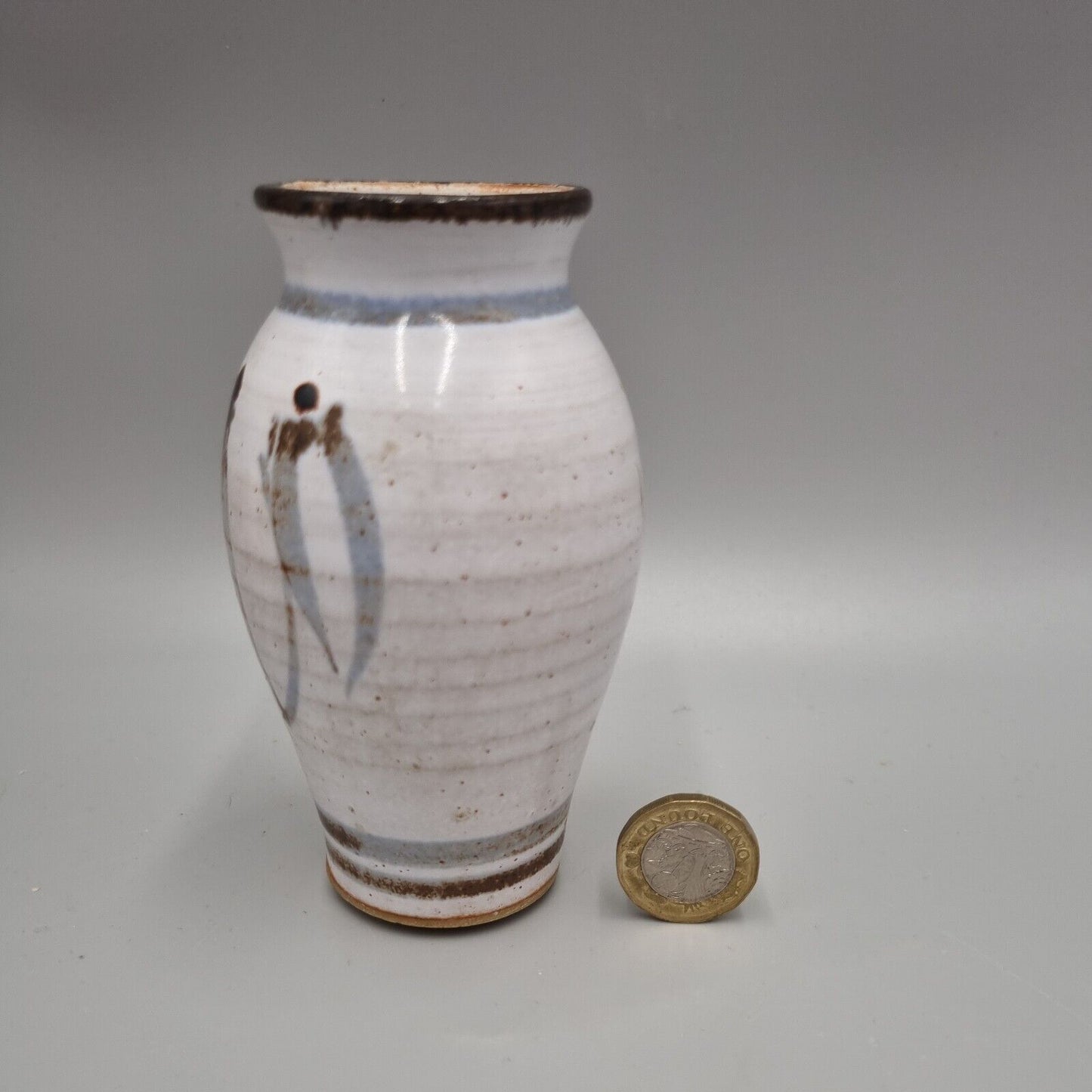 A Stuart Marsden, Somersham Studio Pottery Posy / Bud Vase, Hand Decorated.