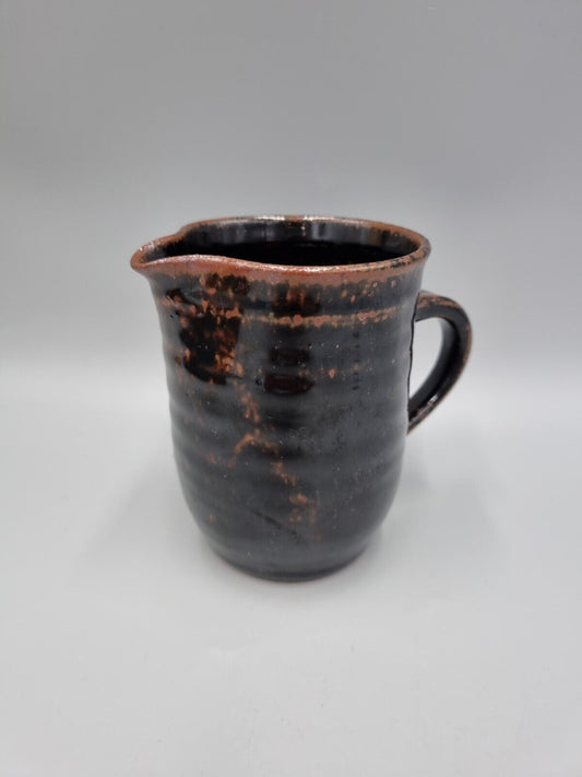 A Studio Pottery Cylinder Jug / Creamer, Signed To Base.