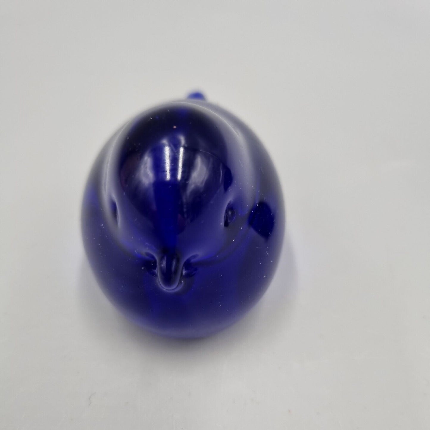 A Pair Of Small Studio Glass Paperweight Cobalt Blue Bird, Reijmyre Style Sweden