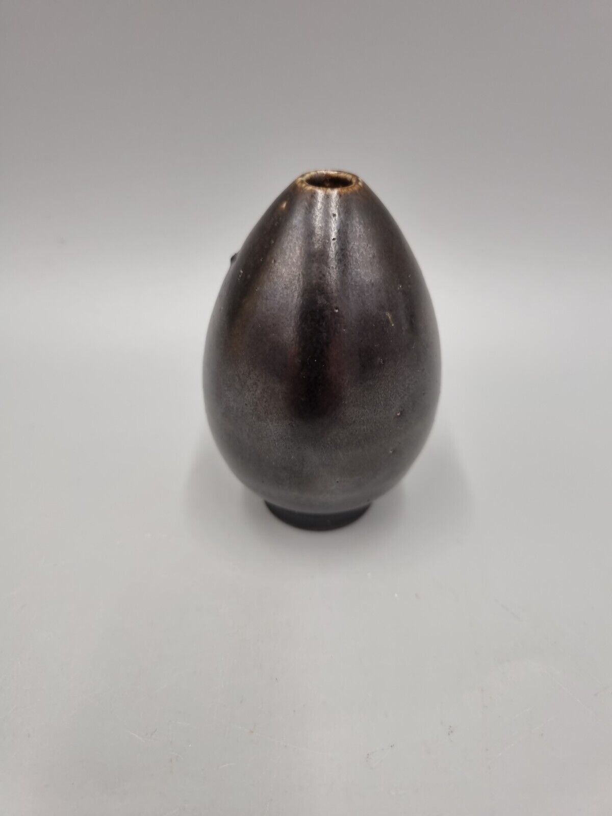 A Hoganas Pottery Swedish Miniature Footed Ovoid Vase, Scandinavian, MCM.