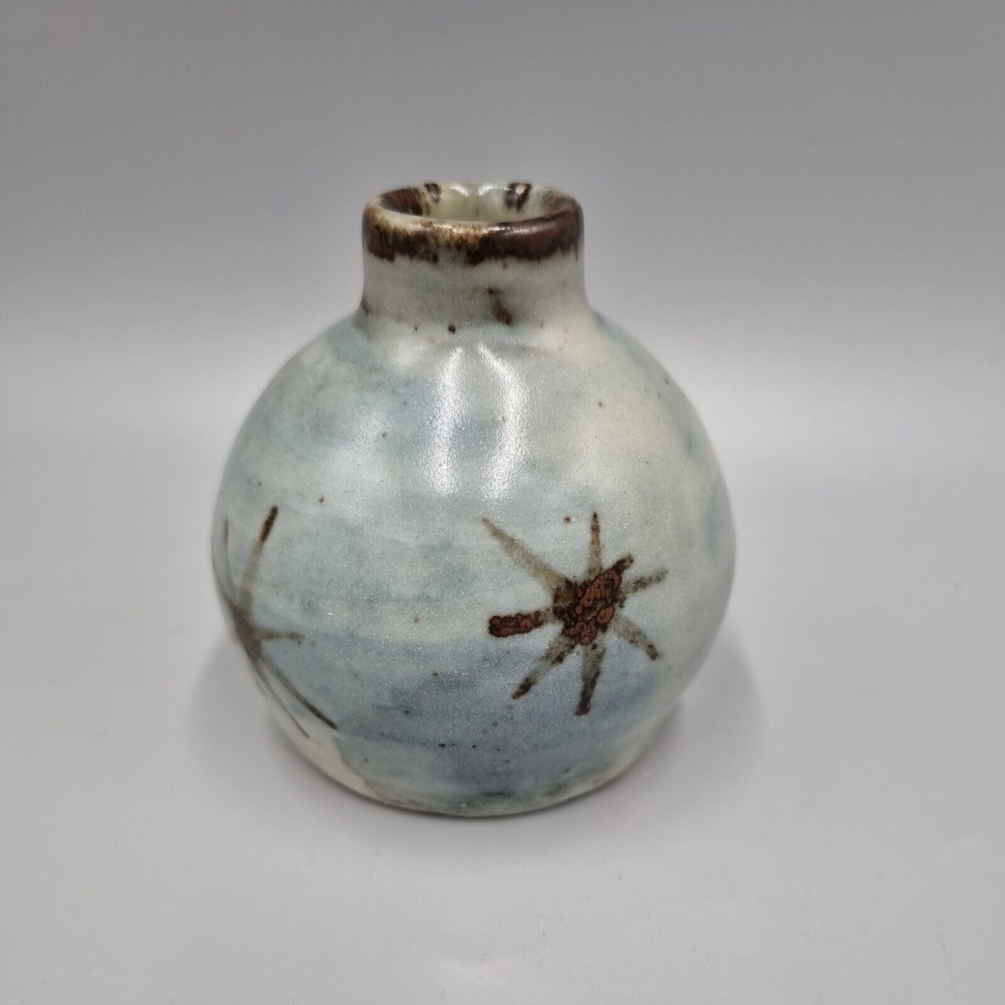 A St Ives Leach Pottery Studio Bud / Posy Vase With Star Decoration.