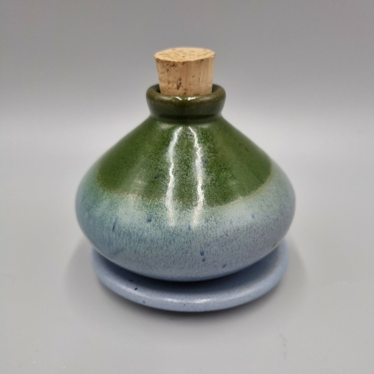 A Studio Pottery Bulb Pot / Vase And Dish, Unmarked, Very Good Condition.