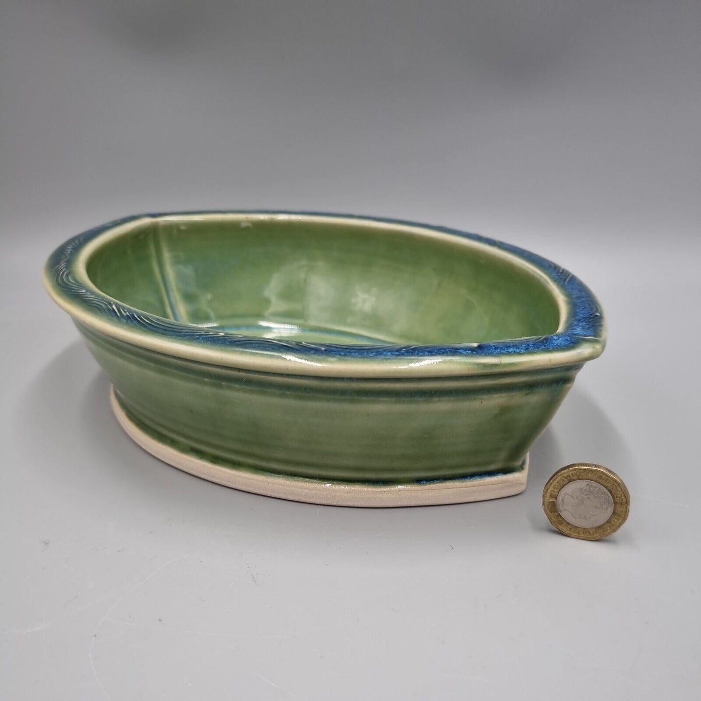 An Arwyn Jones Contemporary Studio Pottery Oval Dish.