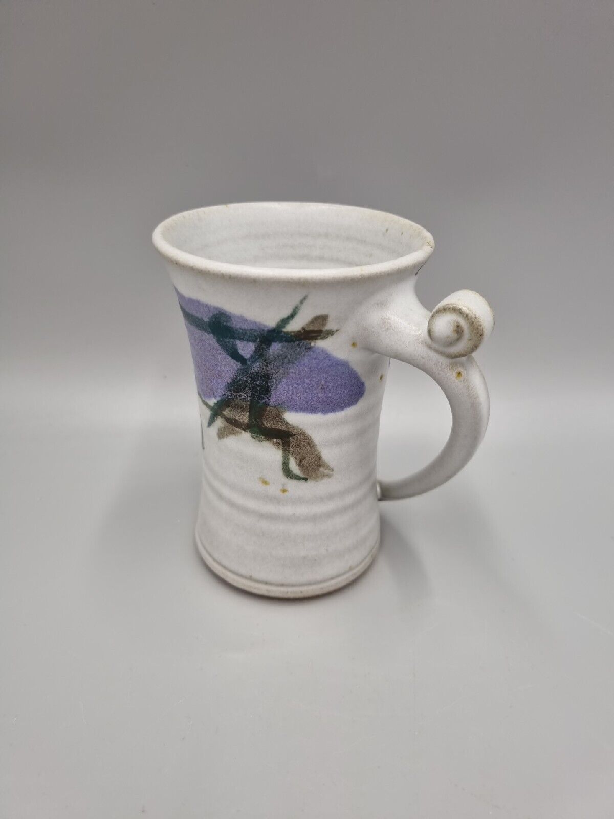 A Stoneware Studio Pottery Mug, Signed, Abstract Design.