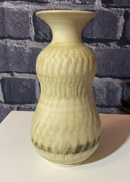 Vintage Bristow pottery Malta, natural organic ceramic vase, Impressed Surface