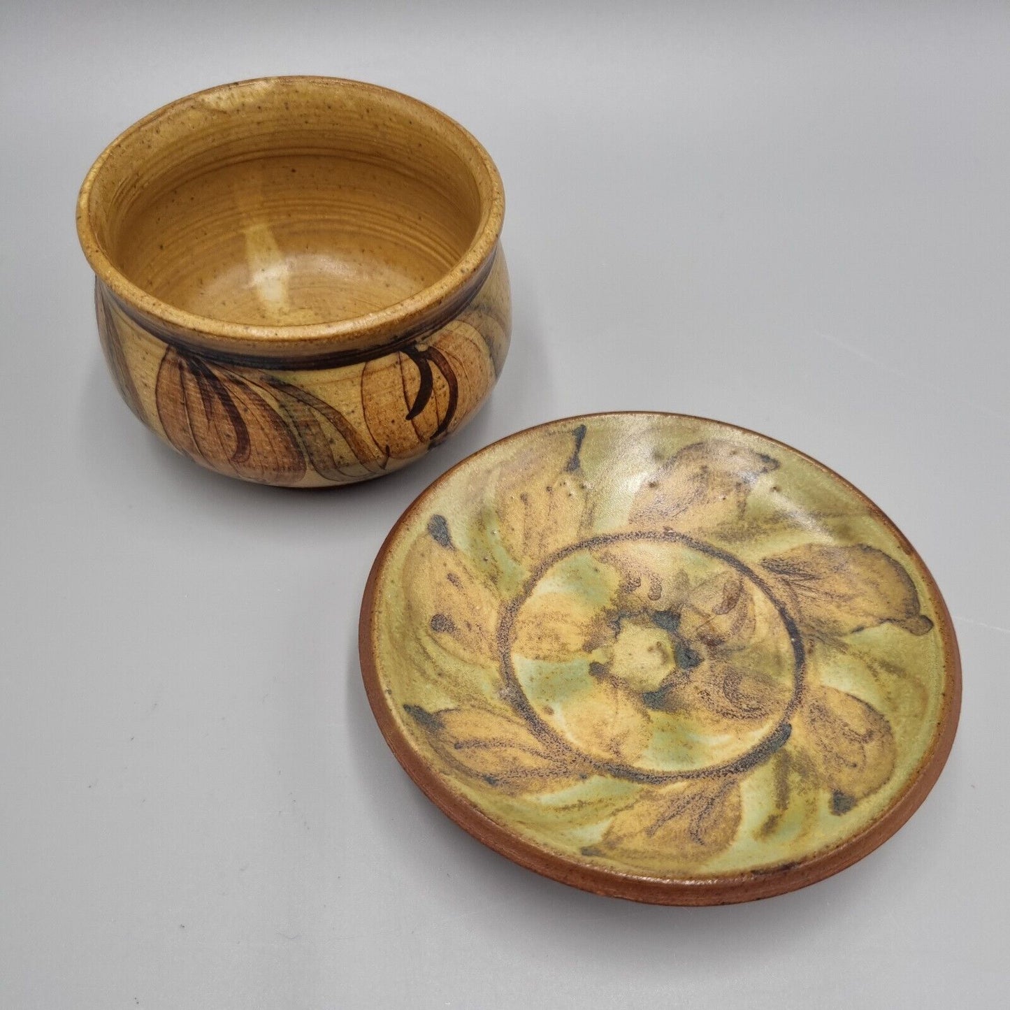 A Vintage Alvingham Studio Pottery Small Dish and Bowl, '75 & '84. VGC.