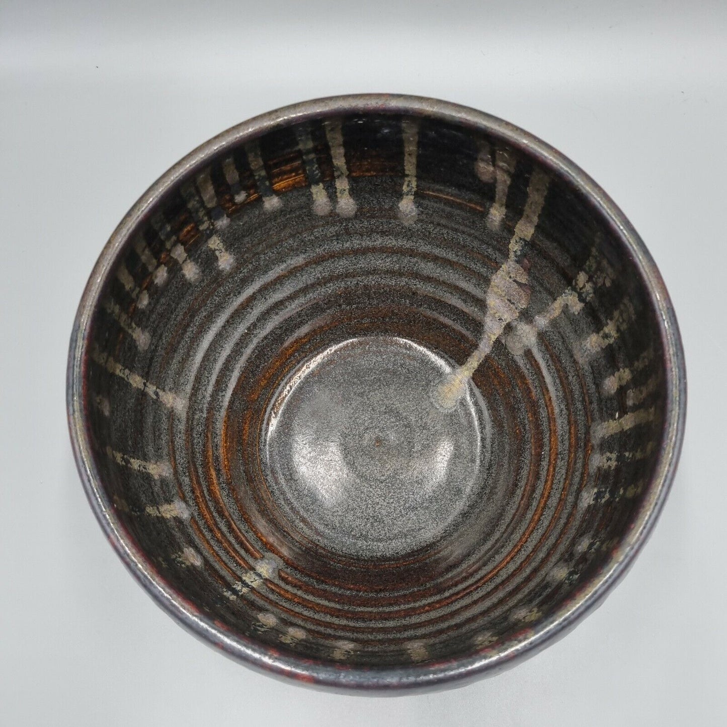 A Large Studio Pottery Drip Glaze Bowl, Unmarked, VGC.