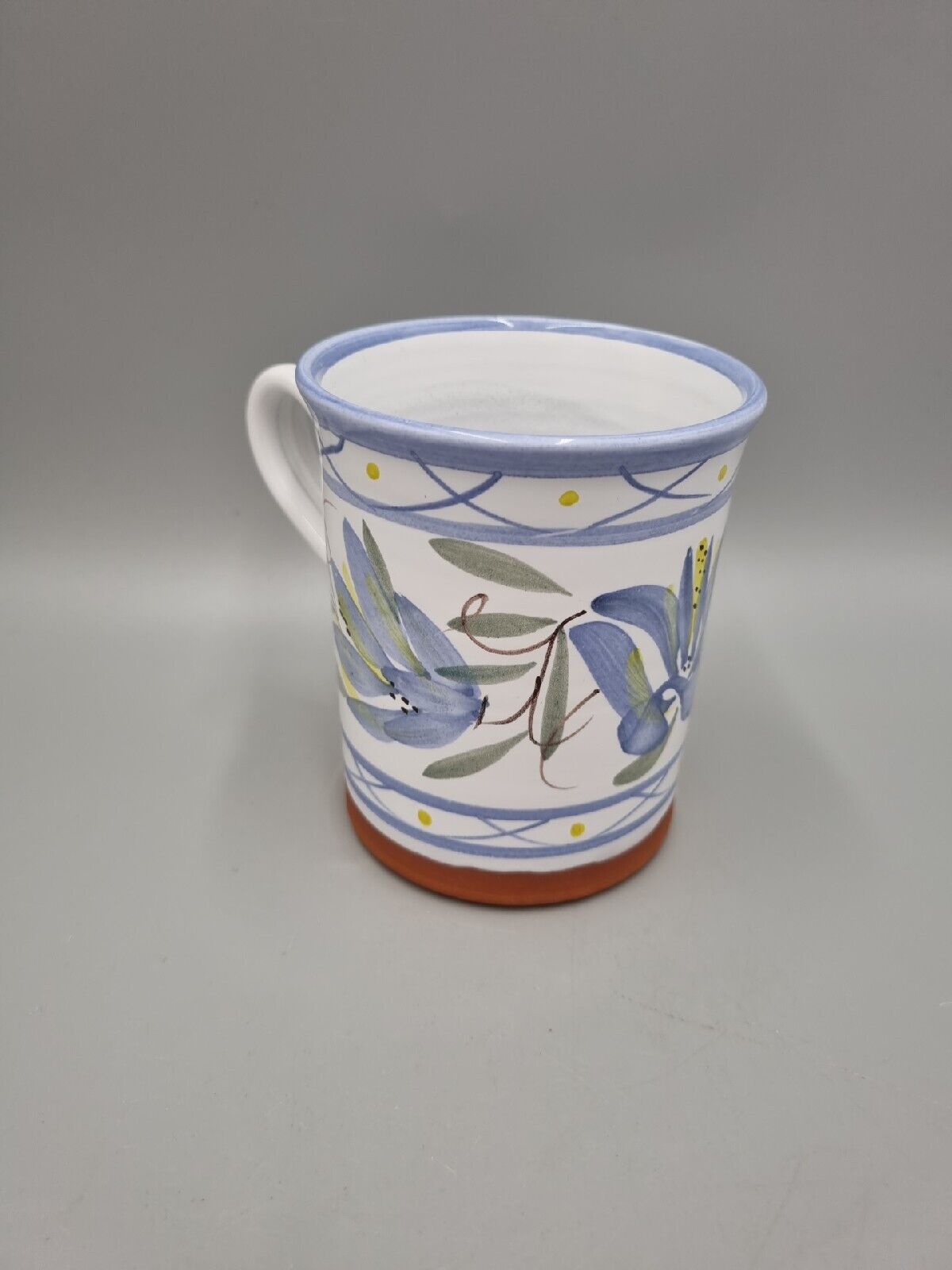 A Large Studio Pottery Mug, Hand Painted, Makers Mark.