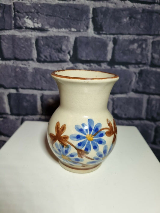 A Charles Spacey Studio Pottery Stoneware Wales Hand Painted posy Vase VGC.