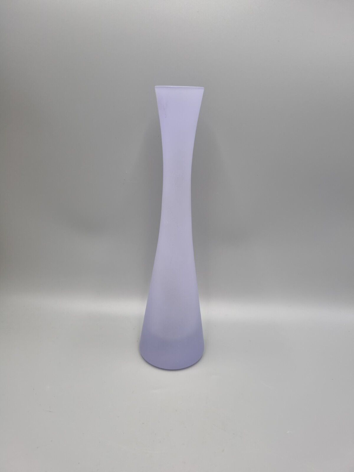 A LSA International Tall Glass Single Stem Vase Opaque Purple Colouring