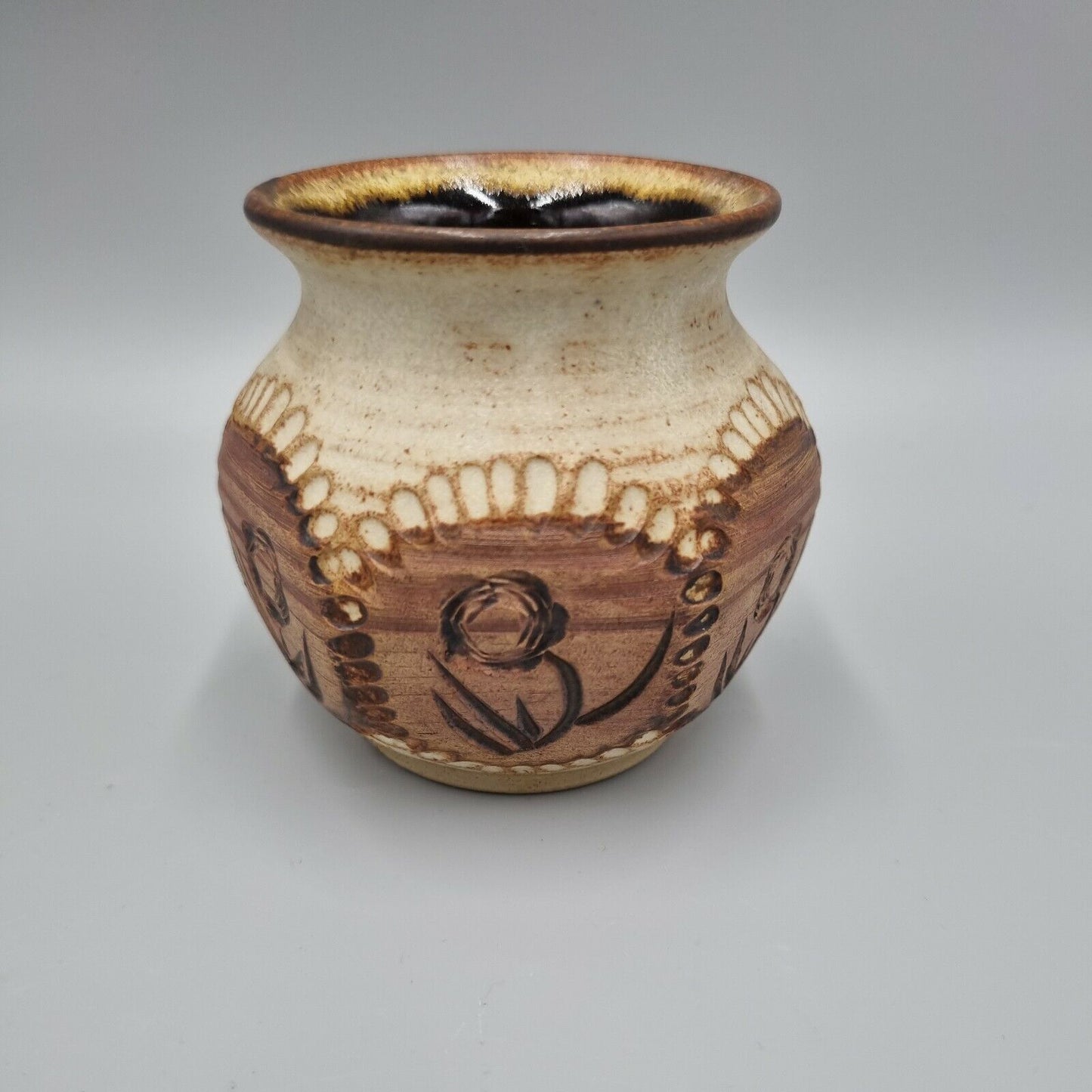 A Rob Fierek, Cornwall Studio Pottery, Small Bowl Vase, VGC.