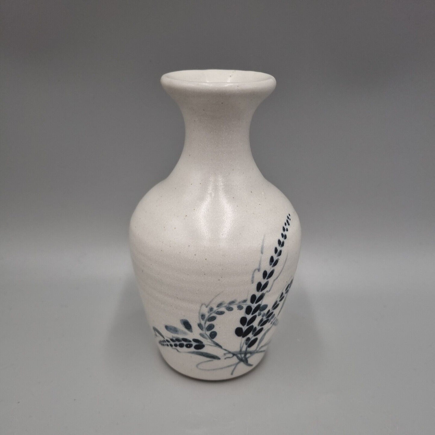 A Studio Pottery blue And White Waisted Neck Vase, Impressed 'Pot' Mark To Base.