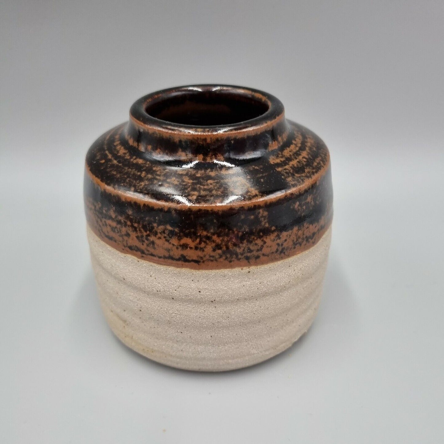 A Colin Pearson, Studio Pottery, Semi Glaze Vase, VG, Tenmoku, Makers Mark.