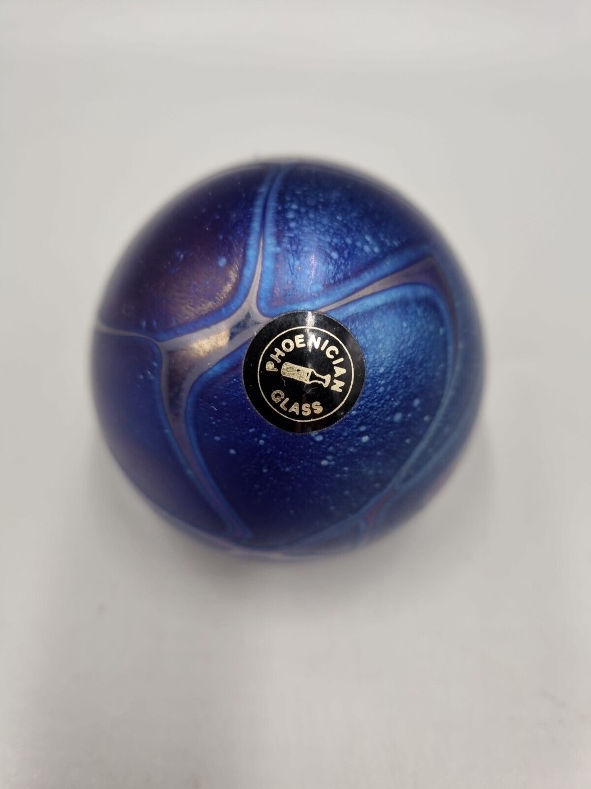 A Phoenician Art Glass Malta Paperweight Sphere Shaped, Signed To Base.