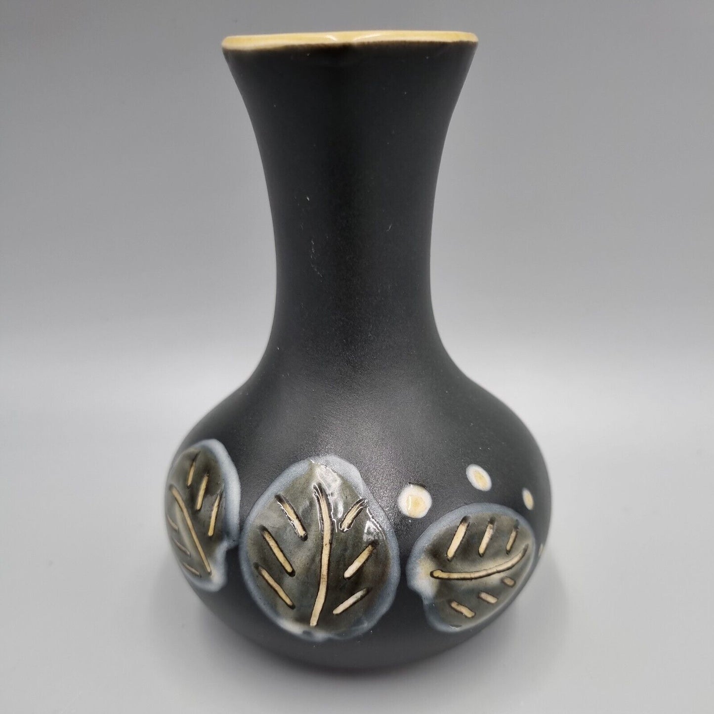 A Studio Pottery Vase, Moorecroft Style, Leaf Motif decoration, Makers mark