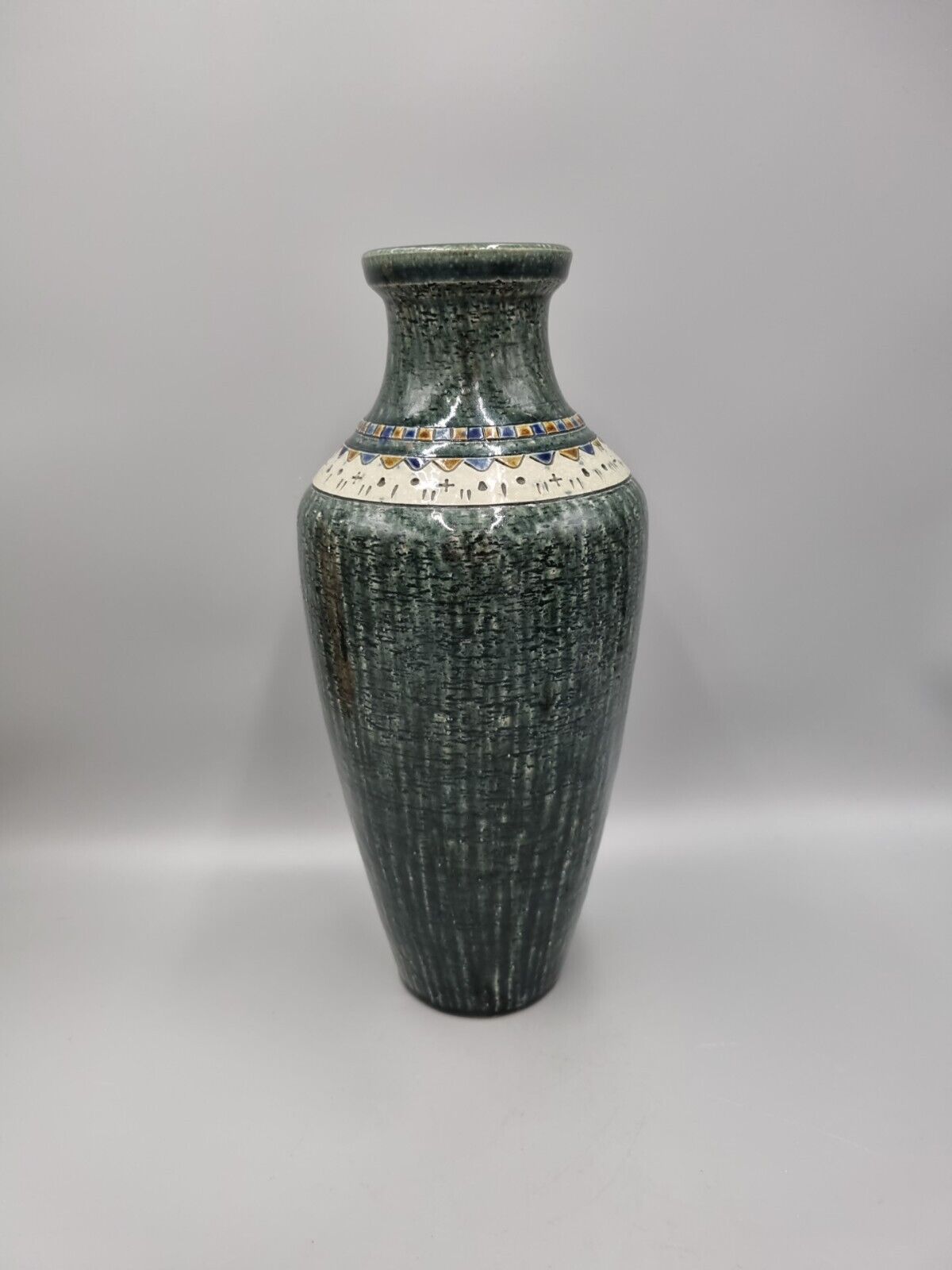 A Yngve Blixt for Hoganas Swedish MCM Ceramic Vase, Signed, H-33cm.