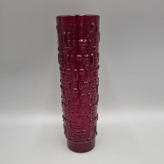 An Emil Funke For Gral Glass Studio Art Glass Vase, Relief, Abstract.