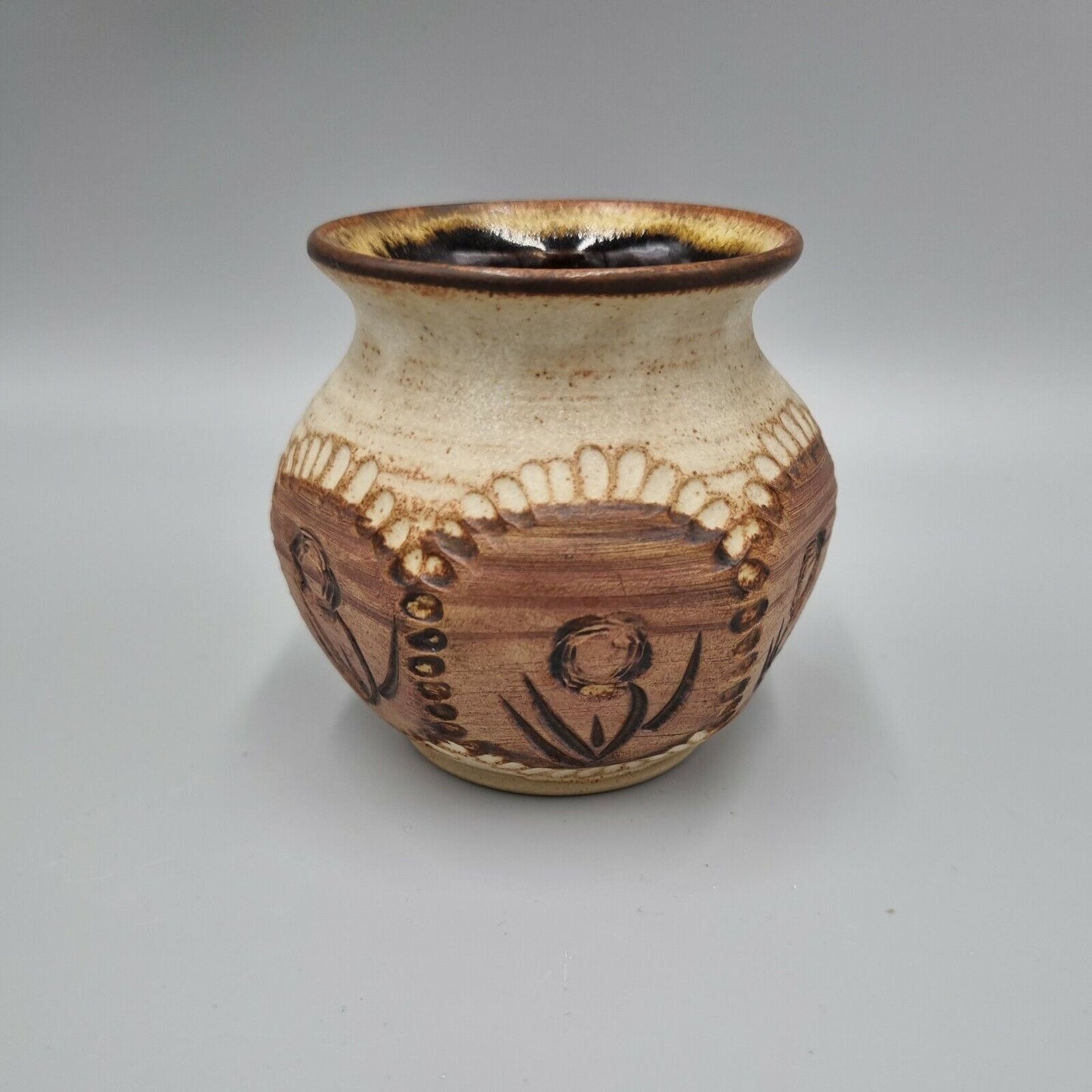 A Rob Fierek, Cornwall Studio Pottery, Small Bowl Vase, VGC.