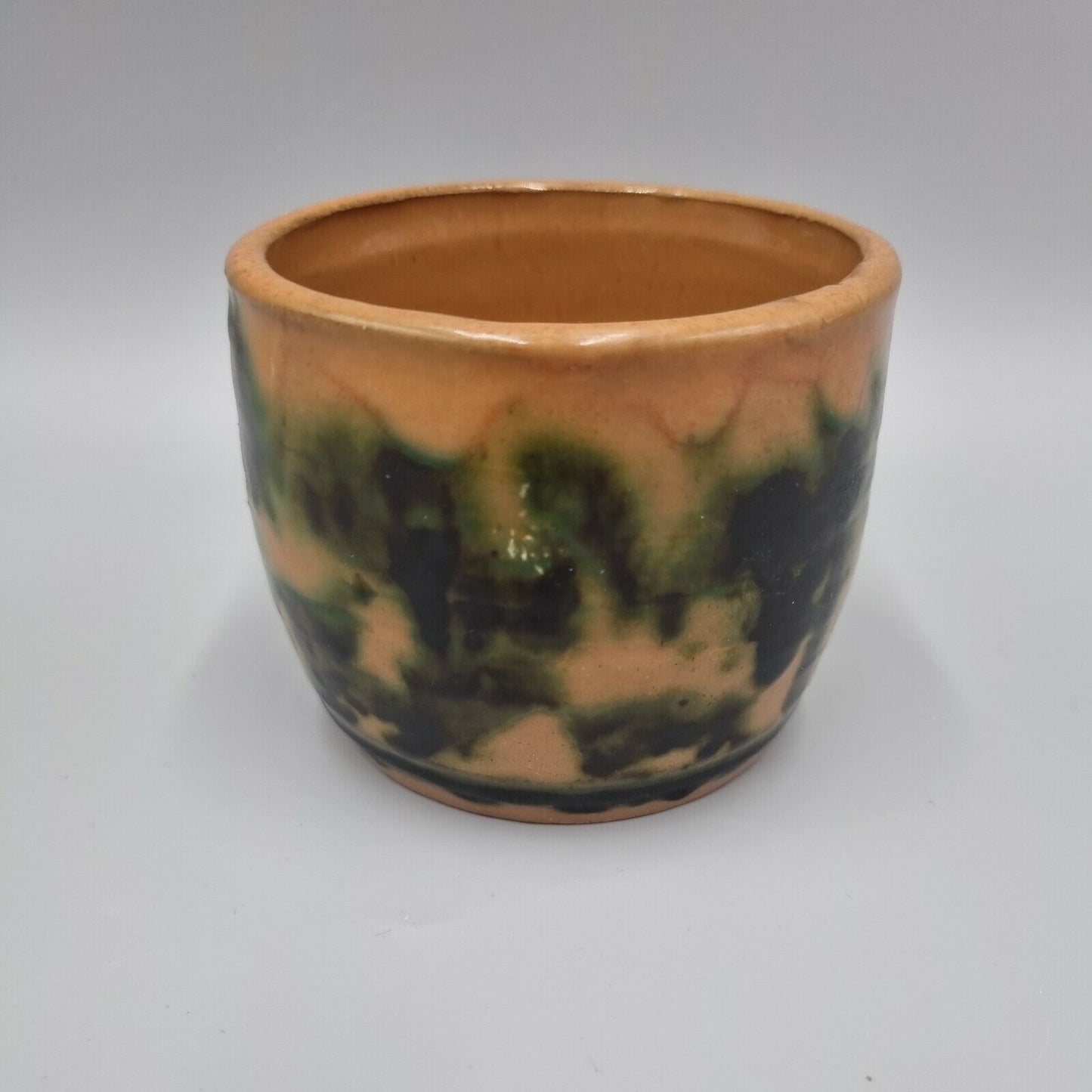 A Small Decorated Studio Pottery Cylinder Bowl, Abstract. VGC.