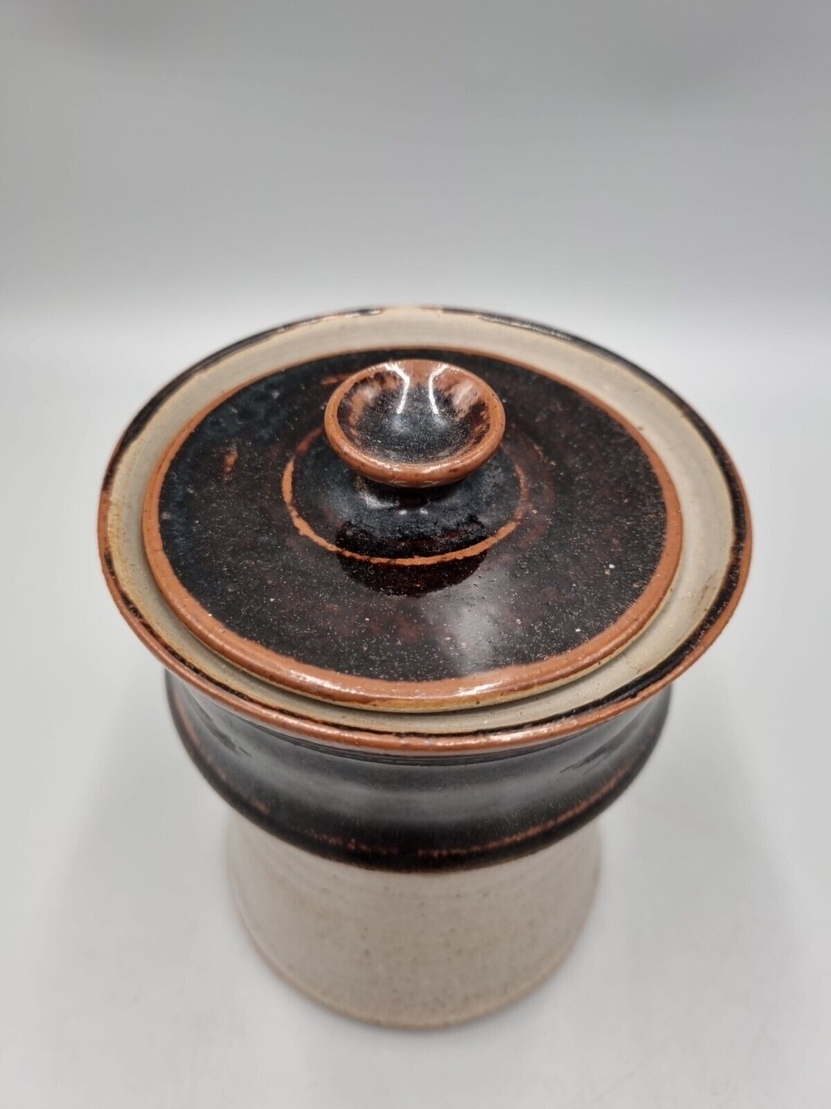 A Roy Evans Studio Pottery Lidded Pot, Severn Gorge Museum Make. VGC.