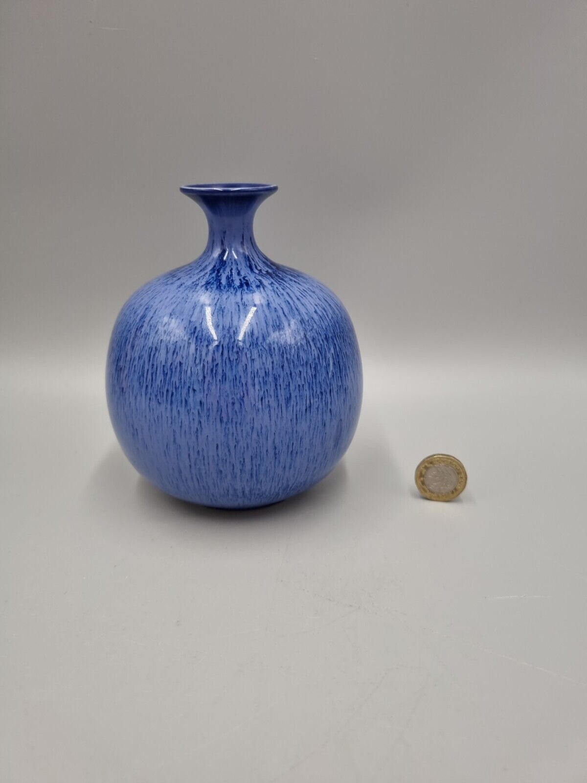 A Studio Pottery Bulb Vase By Hoganas, Sweden, Signed 'EB'.