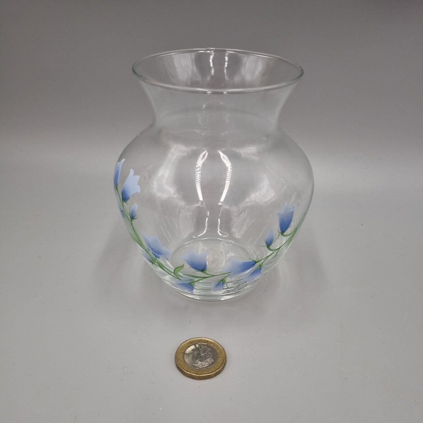 A Vintage Small Glass Vase Signed Jackie Lynd 1987, Sweden, Flowers.