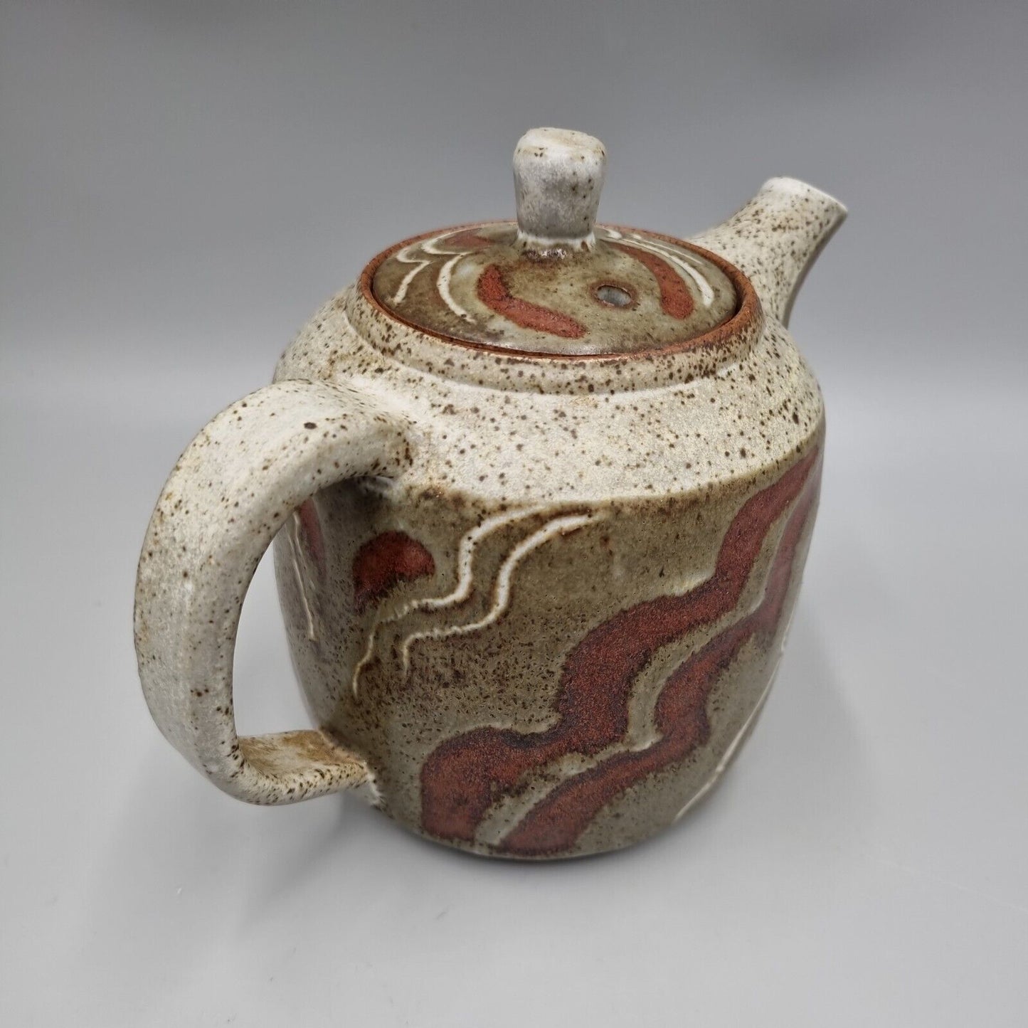 A Studio Pottery Teapot, Very Good Condition. Impressed MC Mark.