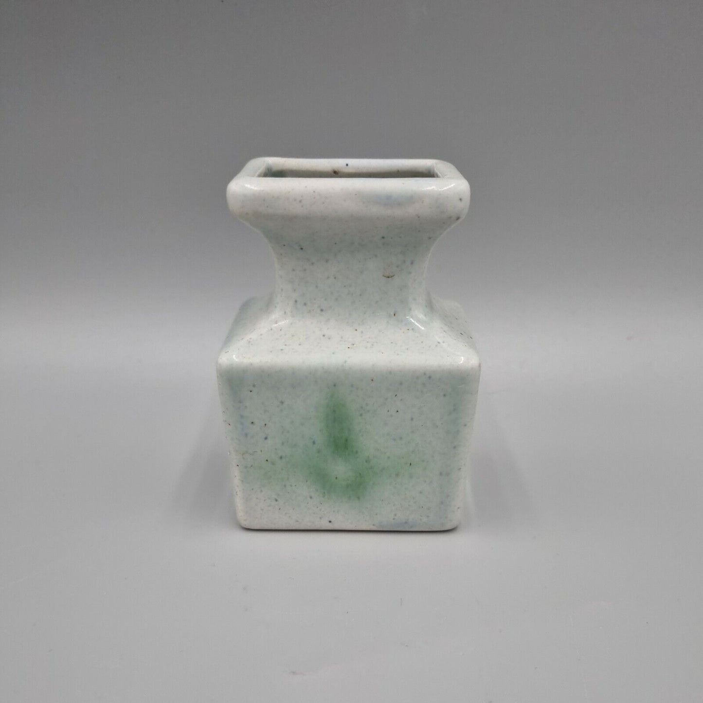 A Small Ceramic Posy Vase, Square, Abstract, Very Good Condition.