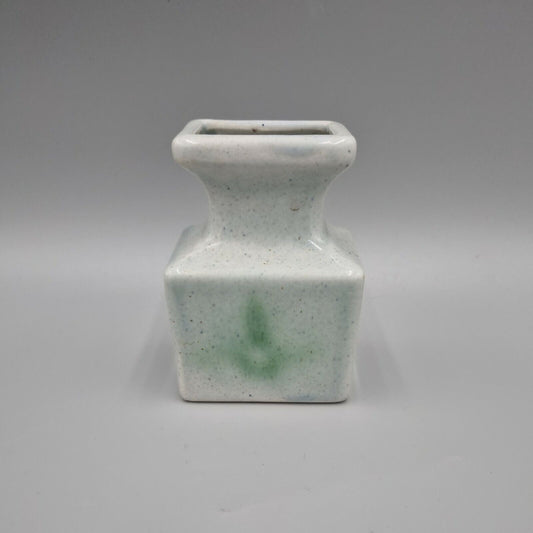 A Small Ceramic Posy Vase, Square, Abstract, Very Good Condition.