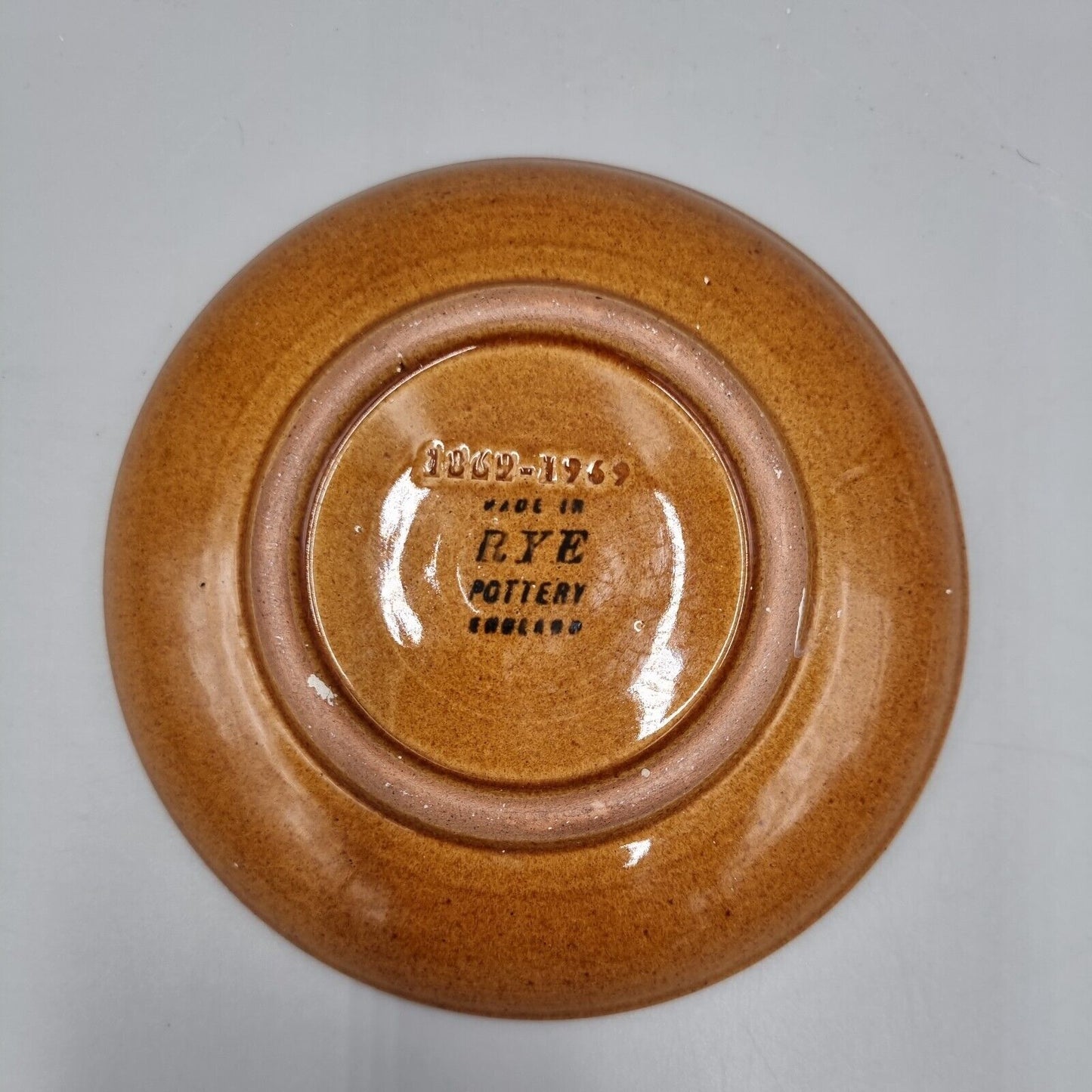 A Vintage Rye Pottery Small Plate / Dish, Centenary 1869 to 1969, Orange Dragon.