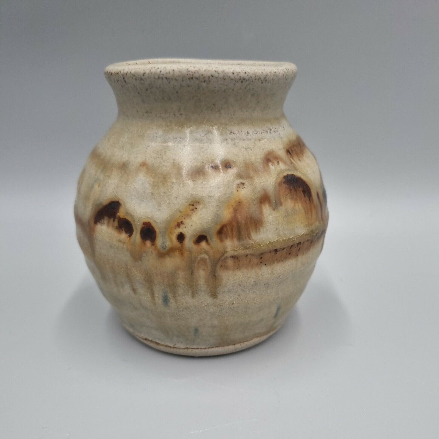 A Lovely Small Prickwillow Studio Pottery Squat Vase by M & D  Andrews