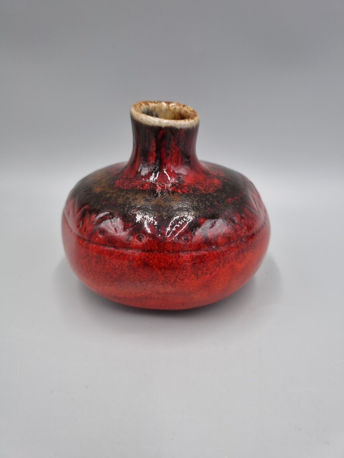 A Studio Pottery Squat Posy / Bud Vase By Estriceram, Canada, Jacques Garnier.