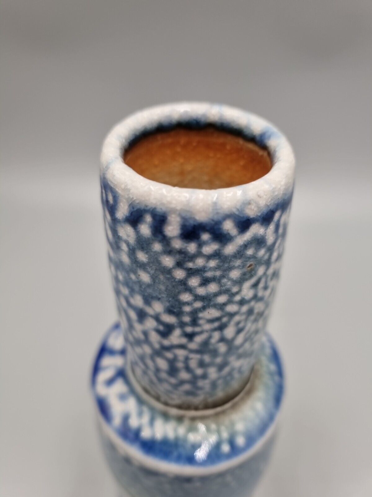 A Trevor Chaplin Studio Pottery Soda Glazed Double Cylinder Vase.