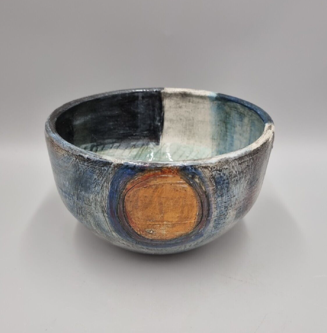 A Field Place Pottery Ceramic Deep Bowl By Jessica Jordan, Signed.