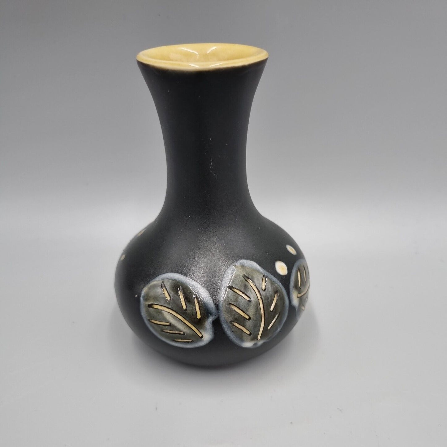 A Studio Pottery Vase, Moorecroft Style, Leaf Motif decoration, Makers mark