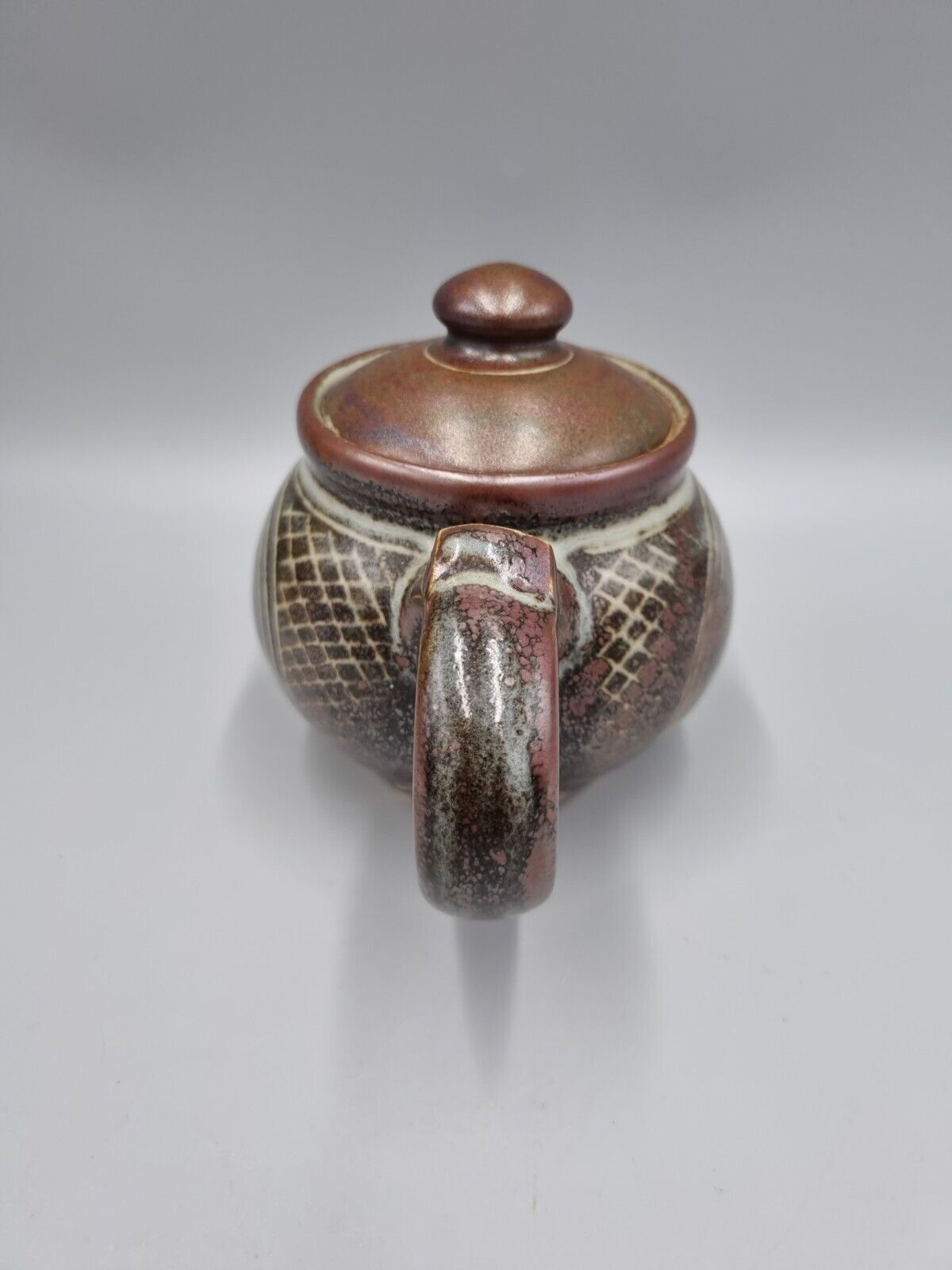 A Small Studio Pottery Teapot, Geometric Decoration By Chris Lewis.