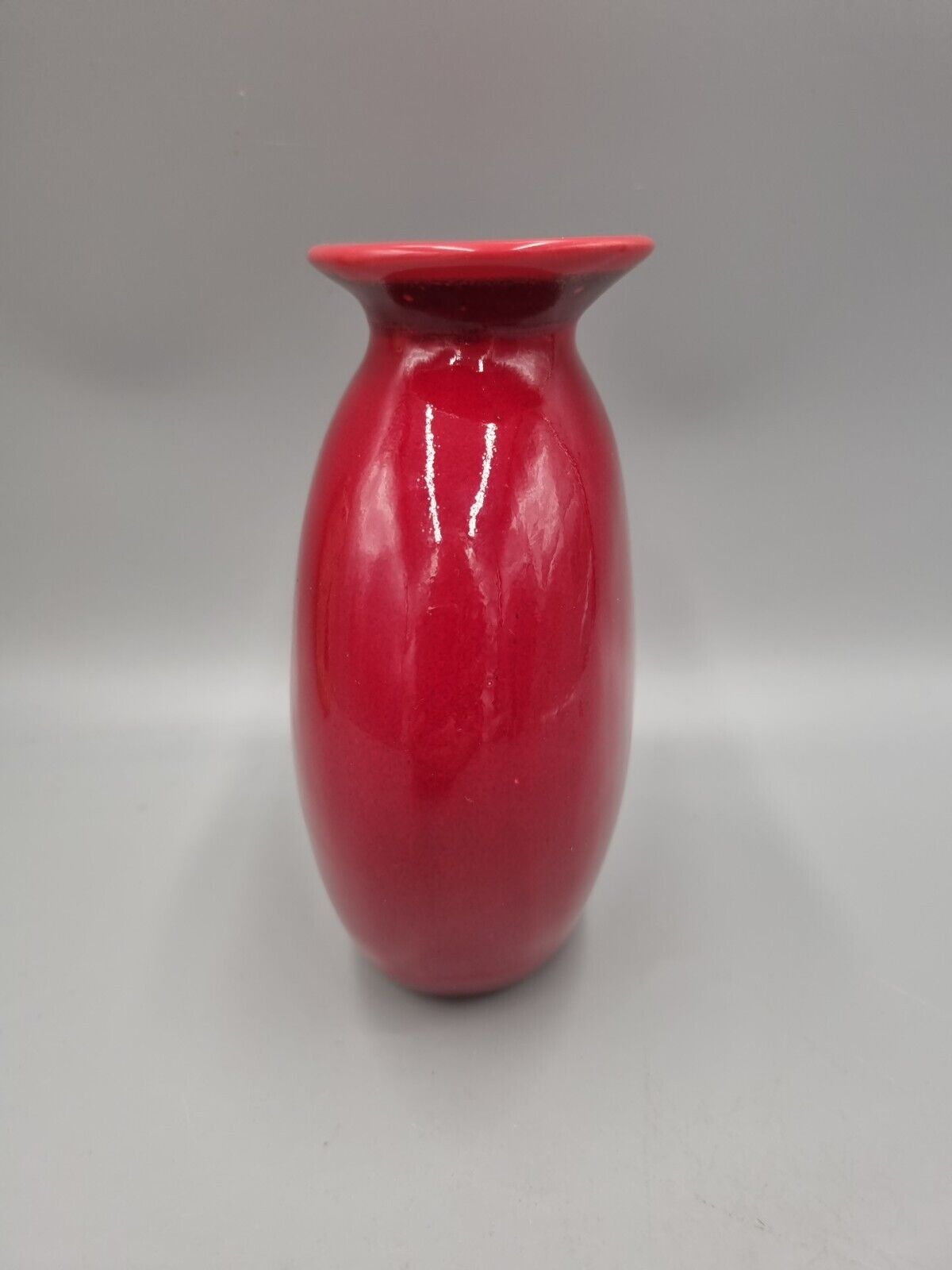 A Vintage Studio Pottery Red Ovoid Vase By Barbara Eigen, US Potter.