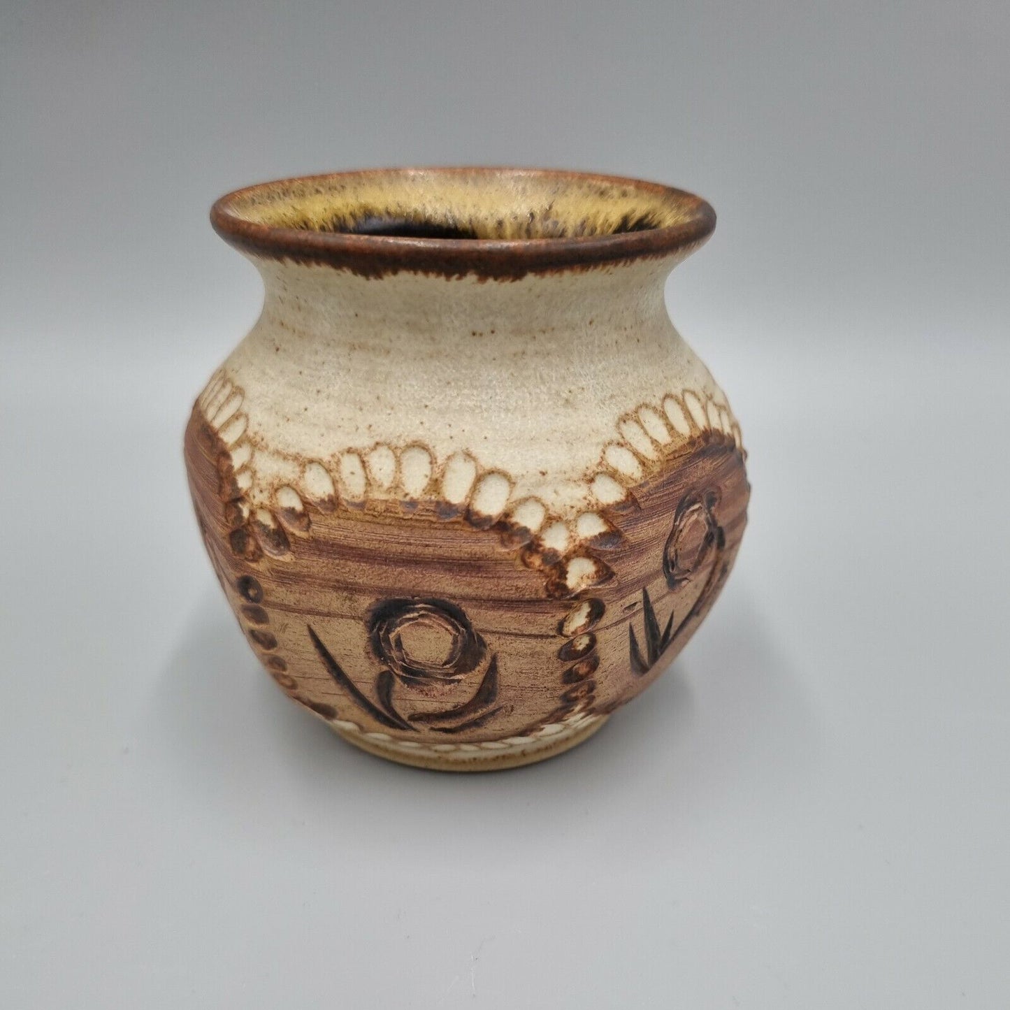 A Rob Fierek, Cornwall Studio Pottery, Small Bowl Vase, VGC.