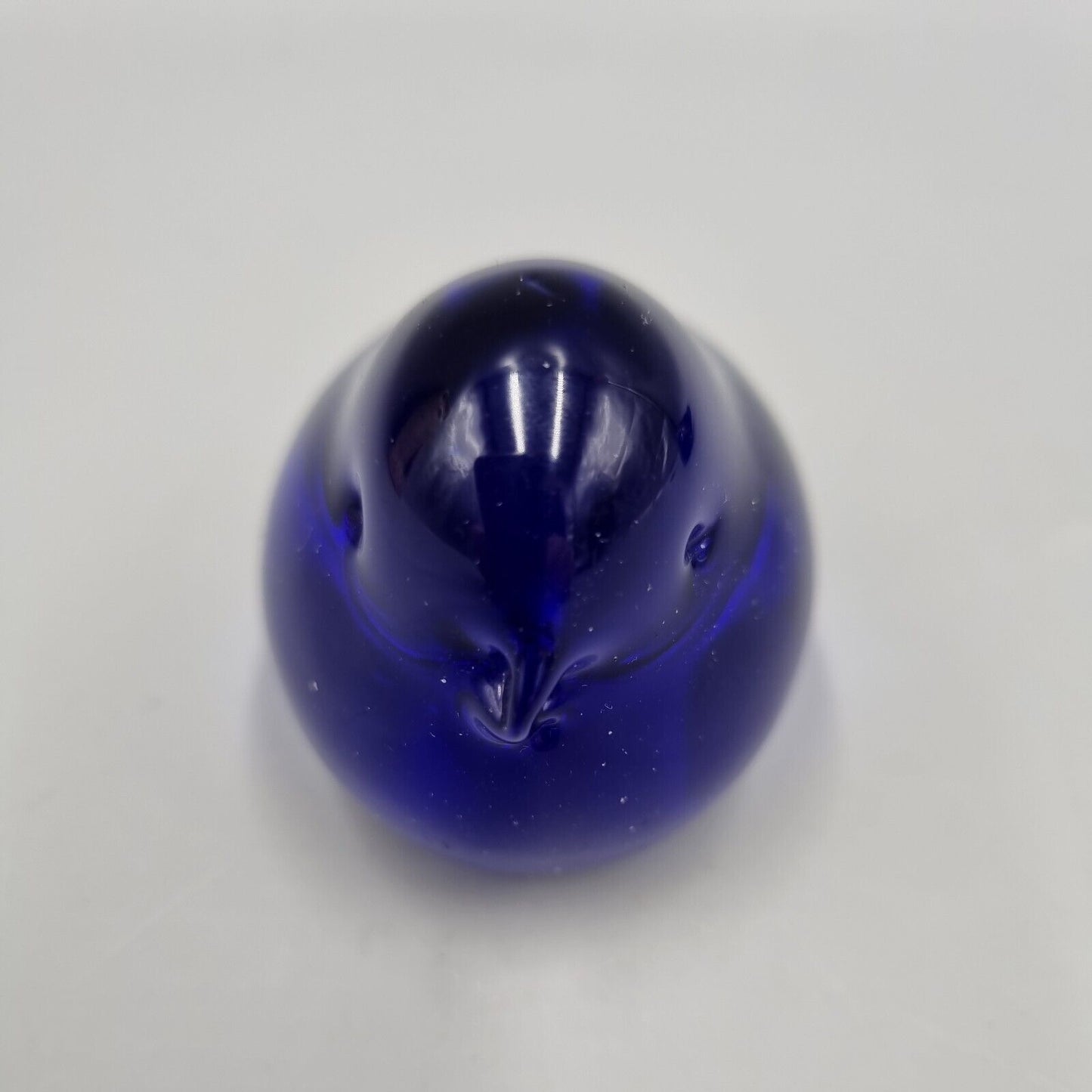 A Pair Of Small Studio Glass Paperweight Cobalt Blue Bird, Reijmyre Style Sweden