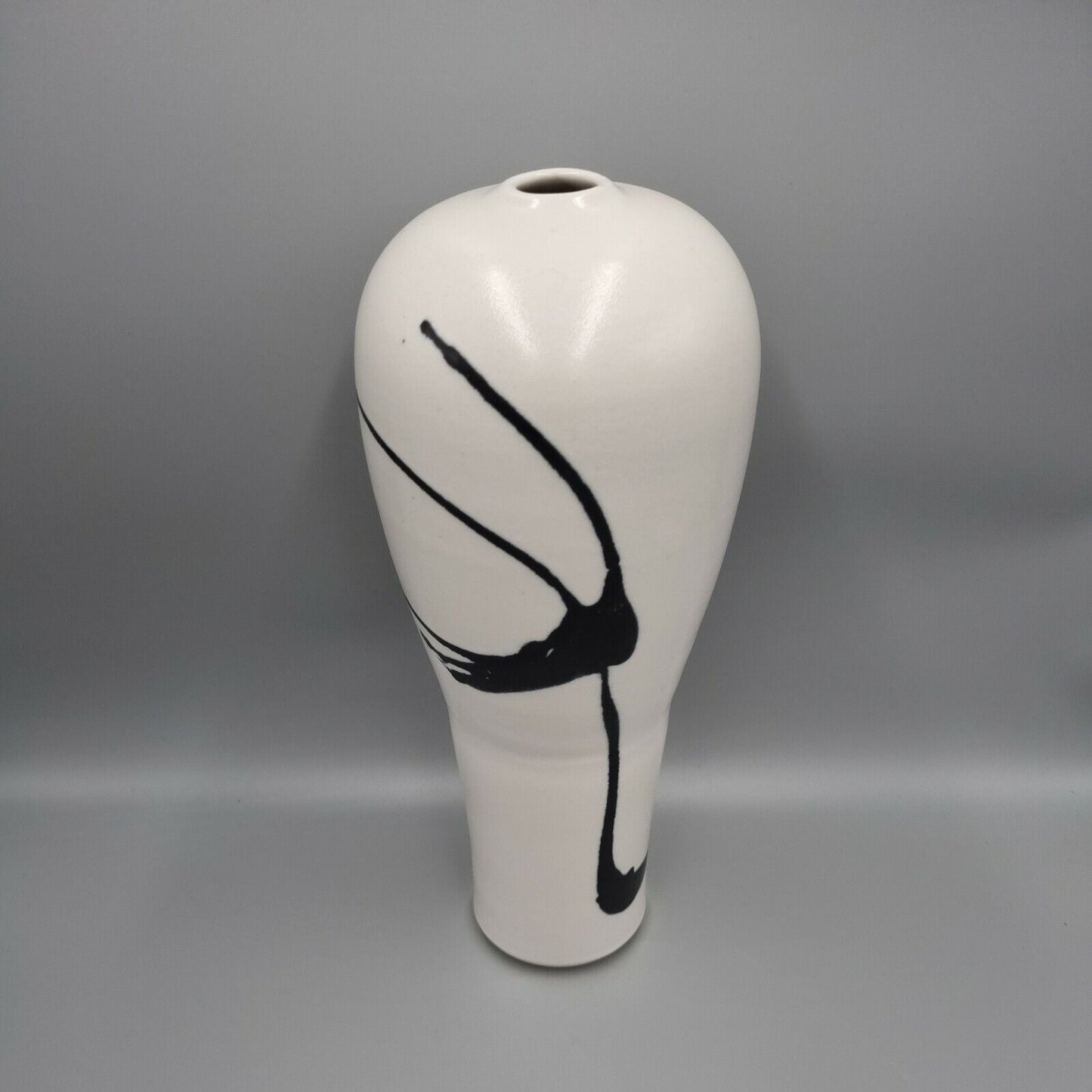 Christine Anne Richards - Studio Pottery Porcelain Vase Black Abstract Splash