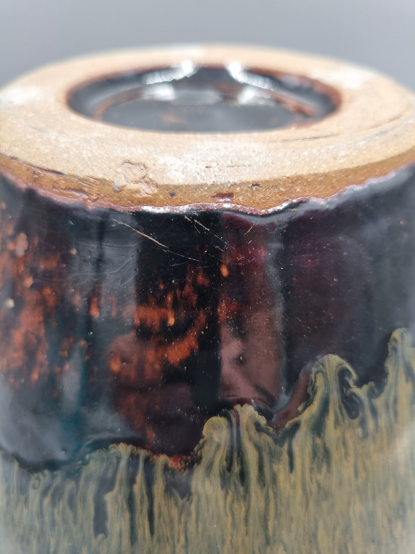 Trevor Corser (1938-2015) Leach Studio Pottery Vase With Dripped Nuka Glaze.