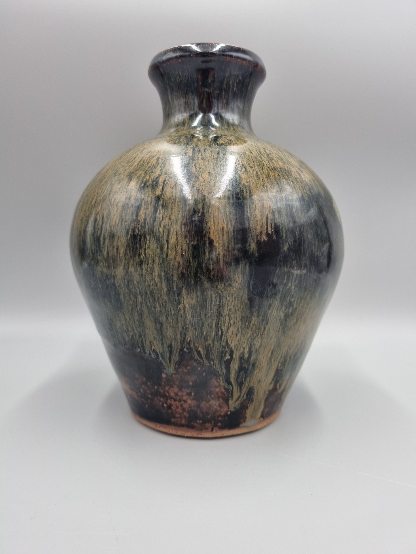 Trevor Corser (1938-2015) Leach Studio Pottery Vase With Dripped Nuka Glaze.