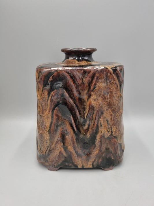 A Studio Pottery Slab Vase By Masayuki Miyajima, Japan.